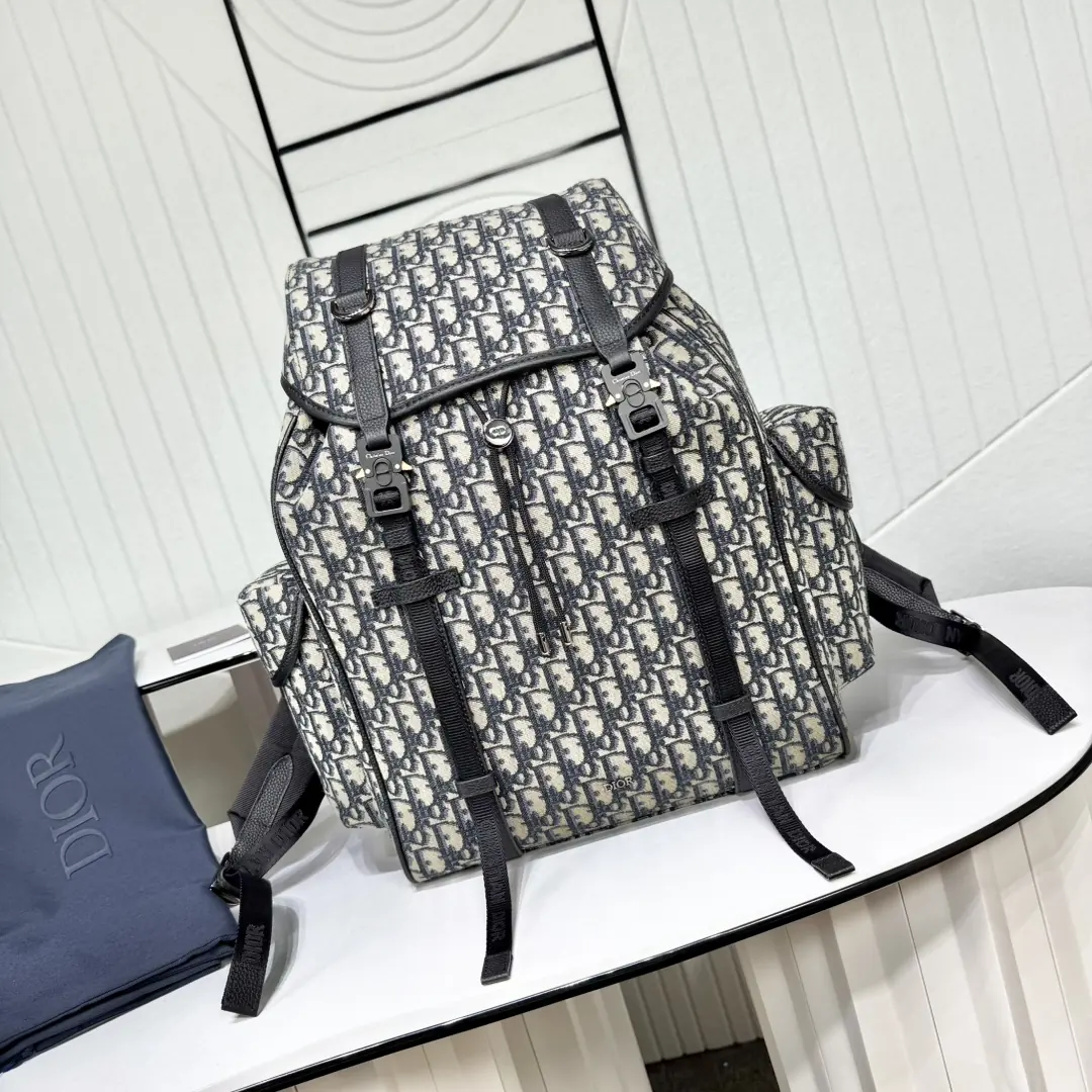 Dior Style Black Leather Backpack Lookbook Reference image 1