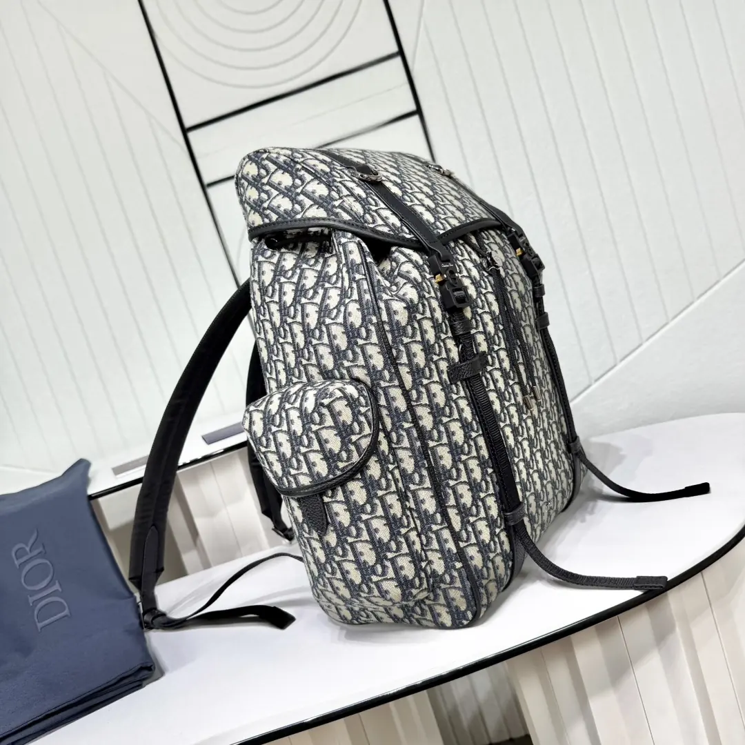 Dior Style Black Leather Backpack Lookbook Reference image 2