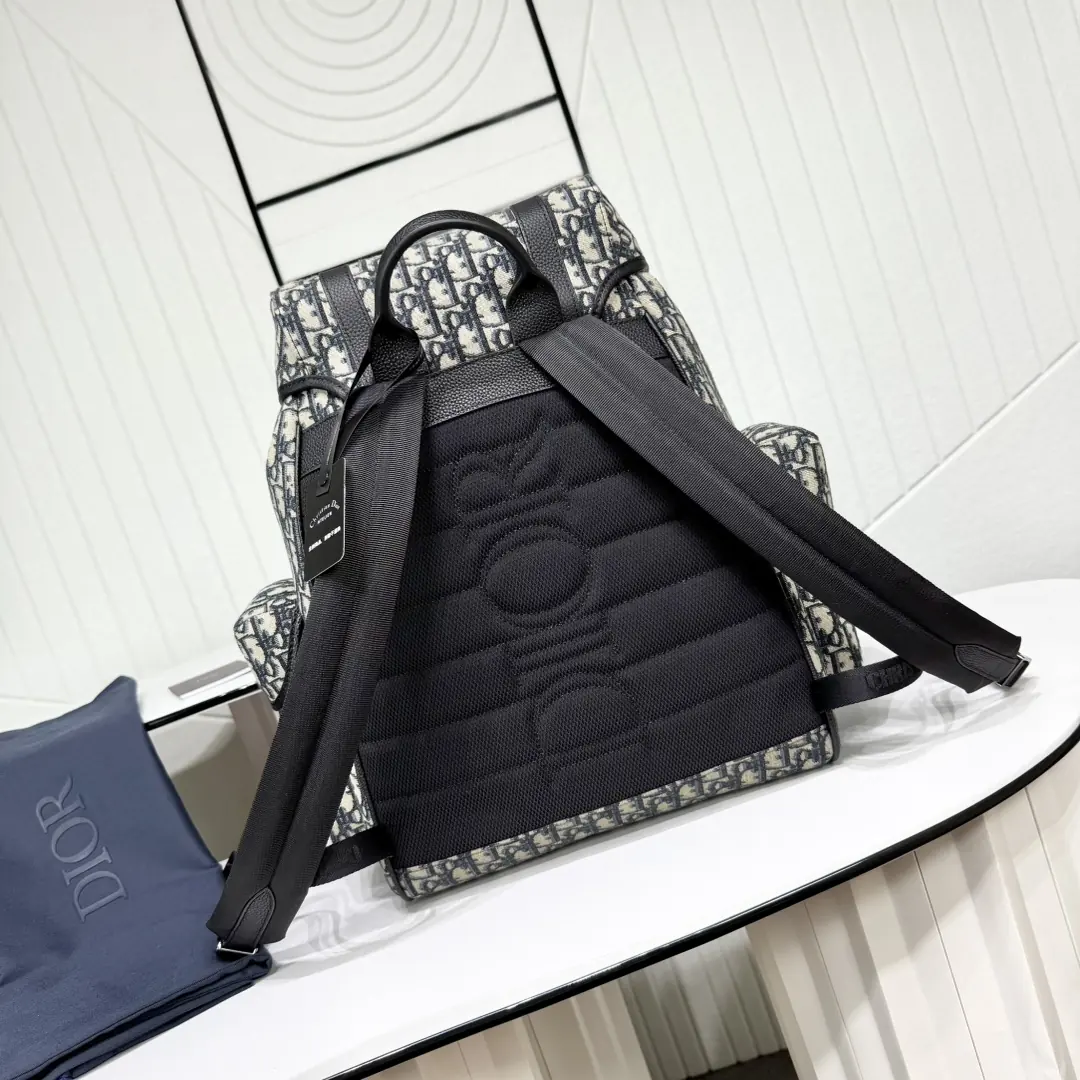 Dior Style Black Leather Backpack Lookbook Reference image 3