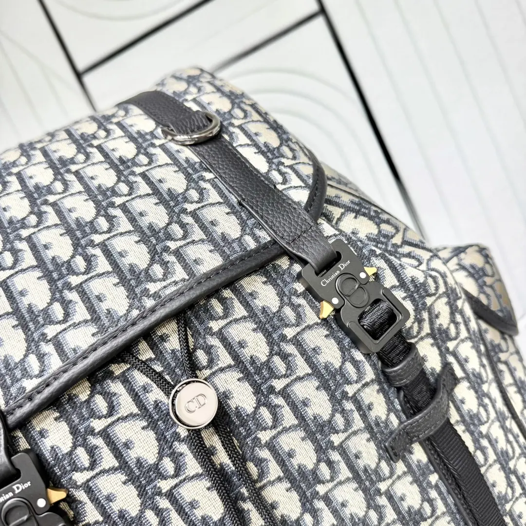 Dior Style Black Leather Backpack Lookbook Reference image 4