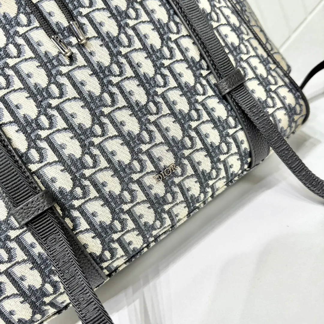 Dior Style Black Leather Backpack Lookbook Reference image 5