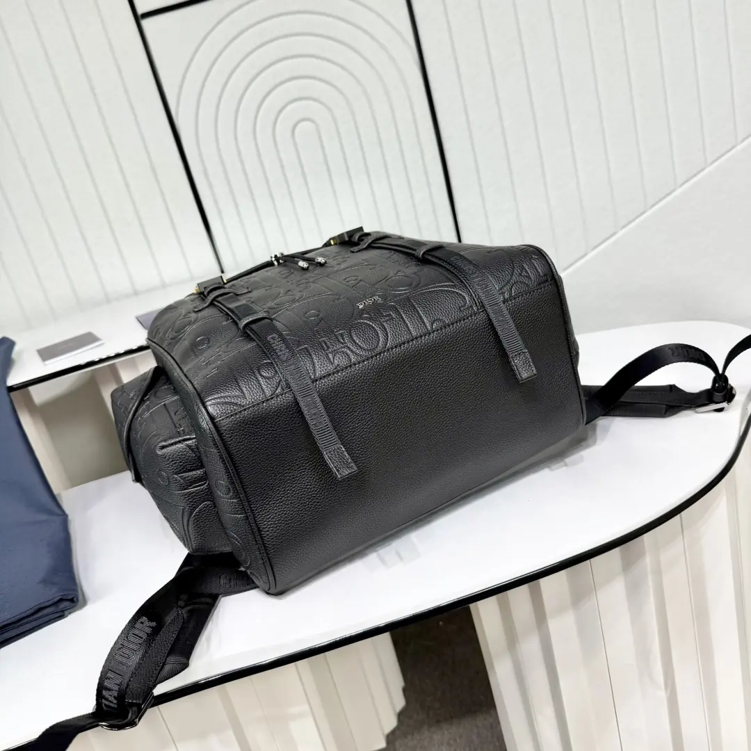 Dior Style Black Leather Backpack Lookbook Reference image 6