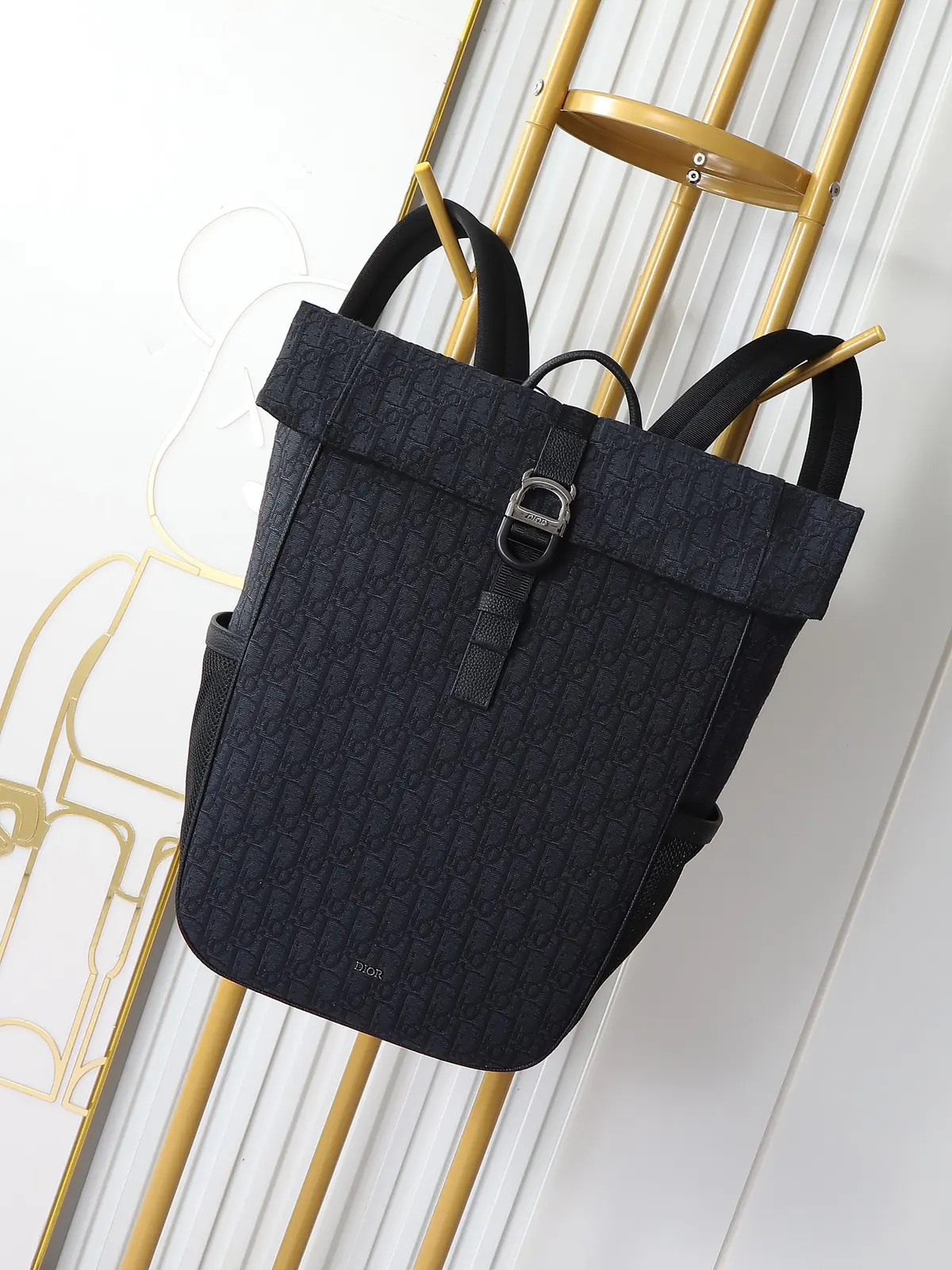 Dior Style Black Leather Backpack Lookbook Reference image 1