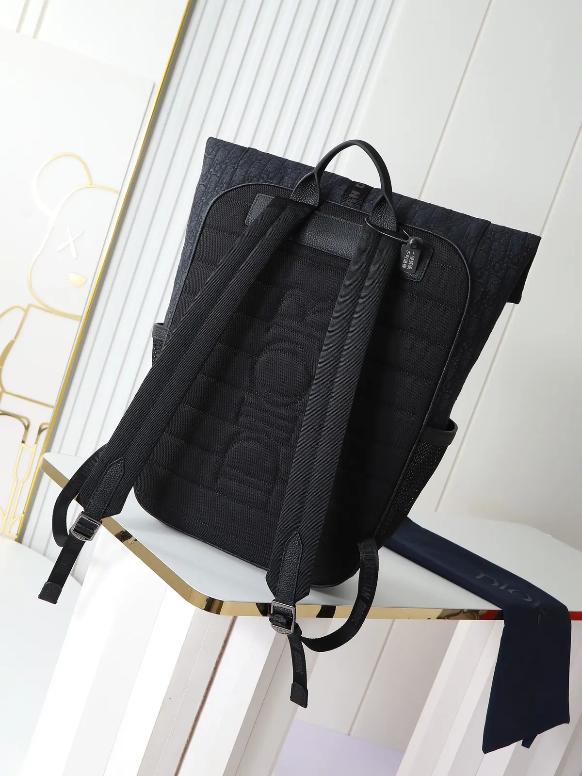 Dior Style Black Leather Backpack Lookbook Reference image 4