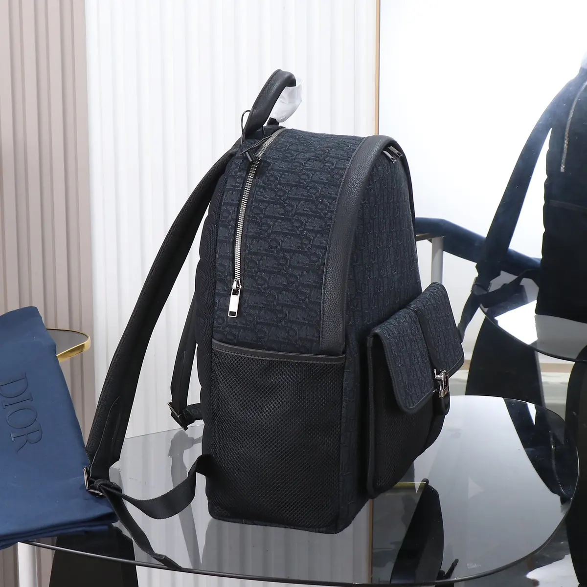Dior Style Black Leather Backpack Lookbook Reference image 3