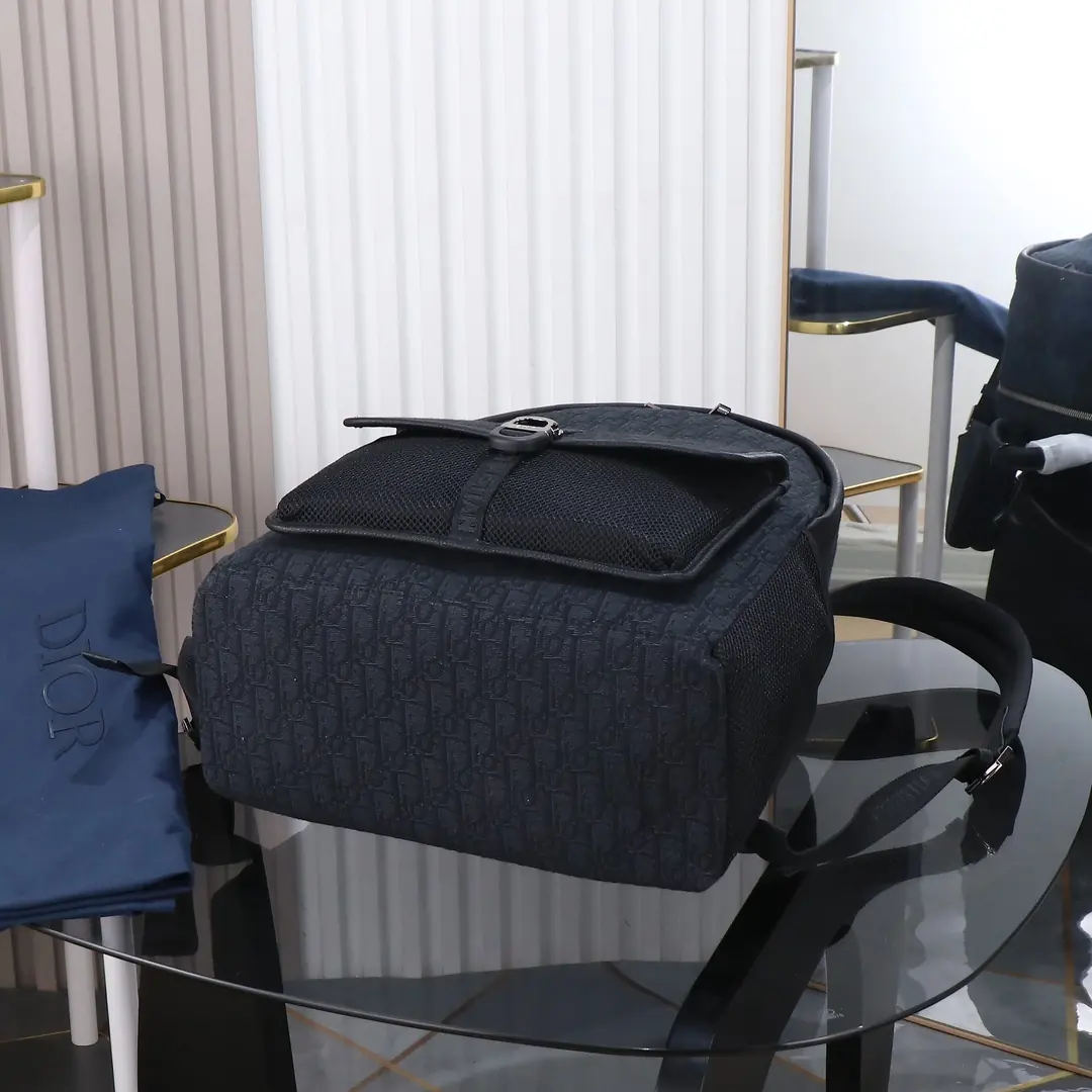 Dior Style Black Leather Backpack Lookbook Reference image 4