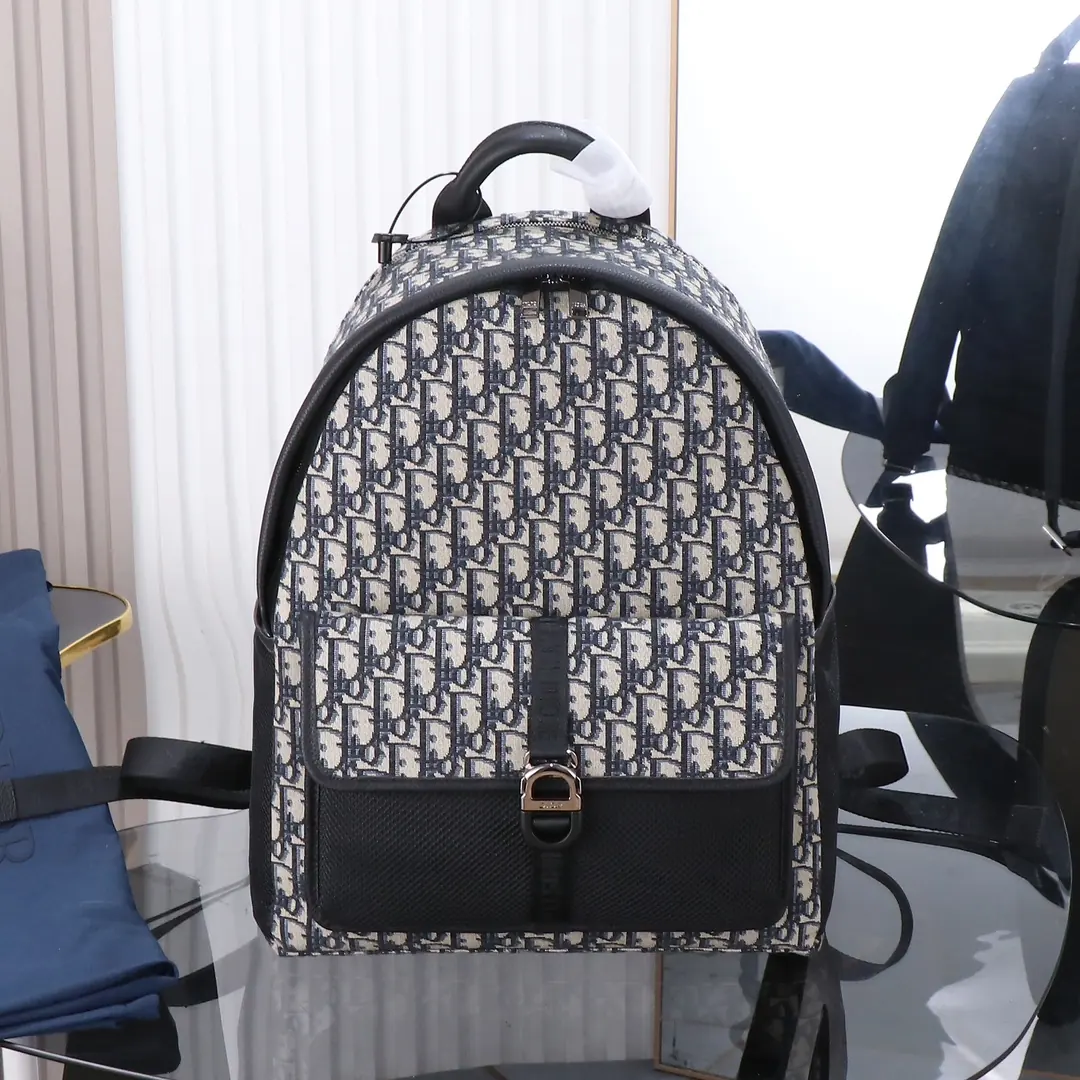 Dior Style Black Leather Backpack Lookbook Reference image 1