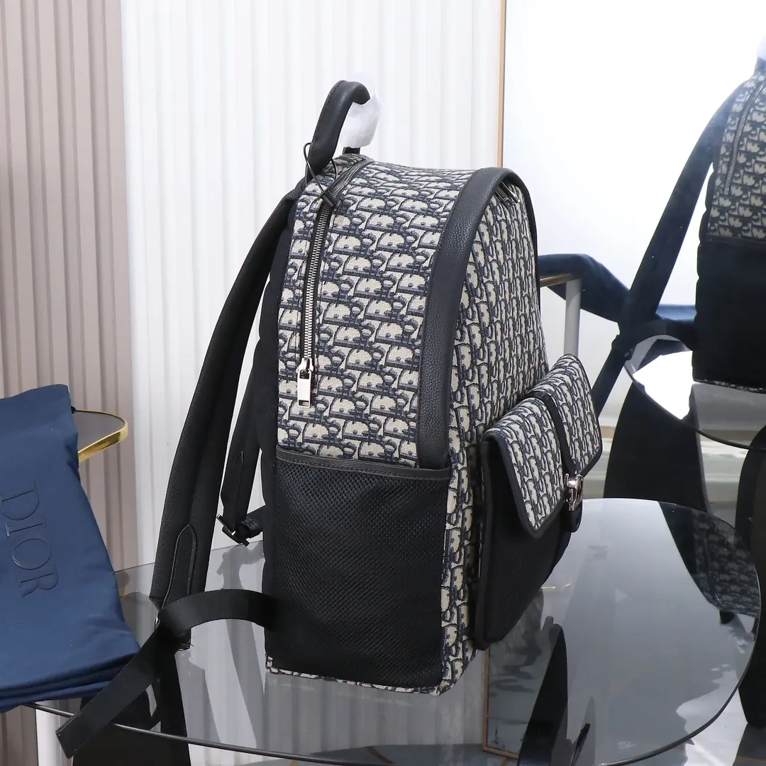 Dior Style Black Leather Backpack Lookbook Reference image 3