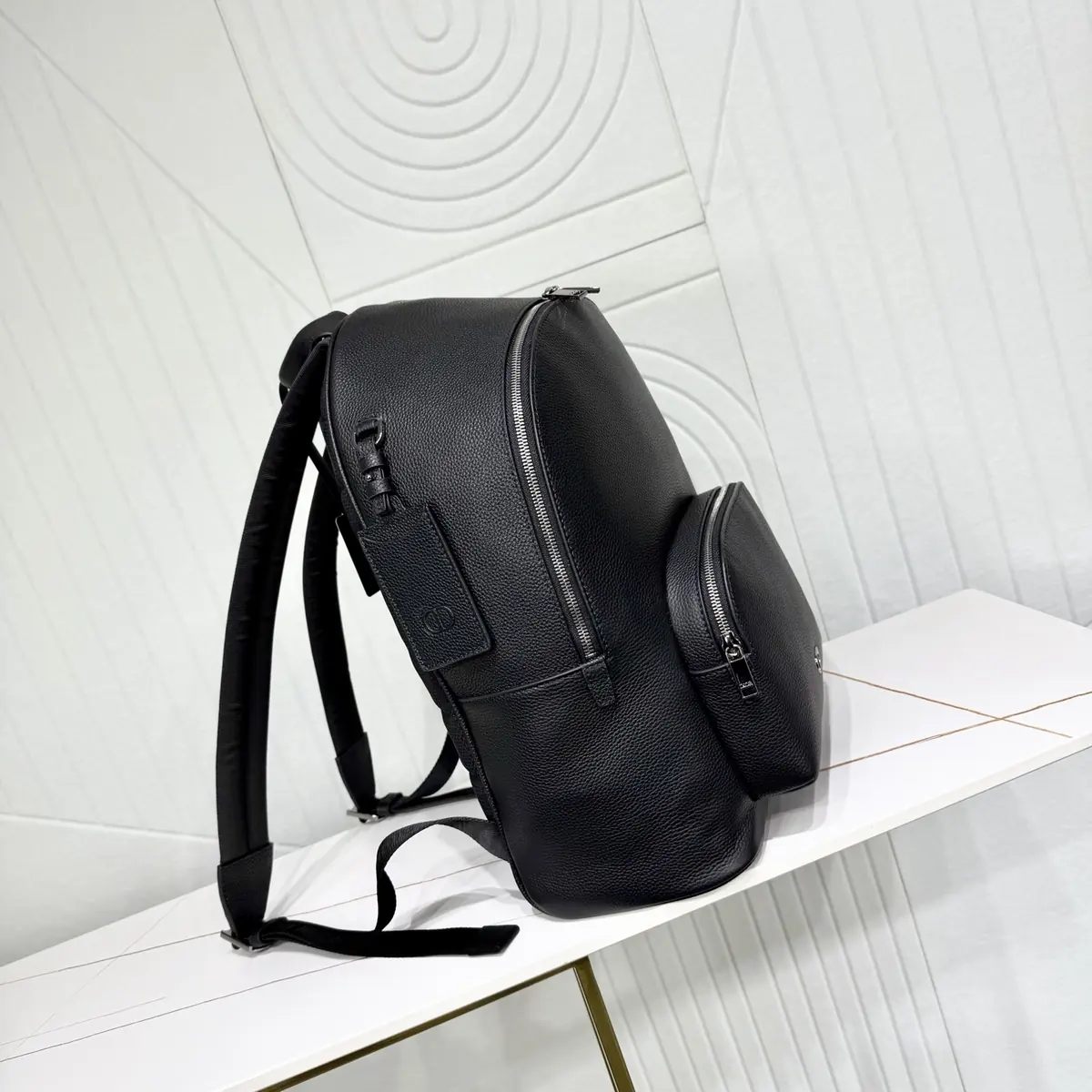 Dior Style Black Leather Backpack Lookbook Reference image 2