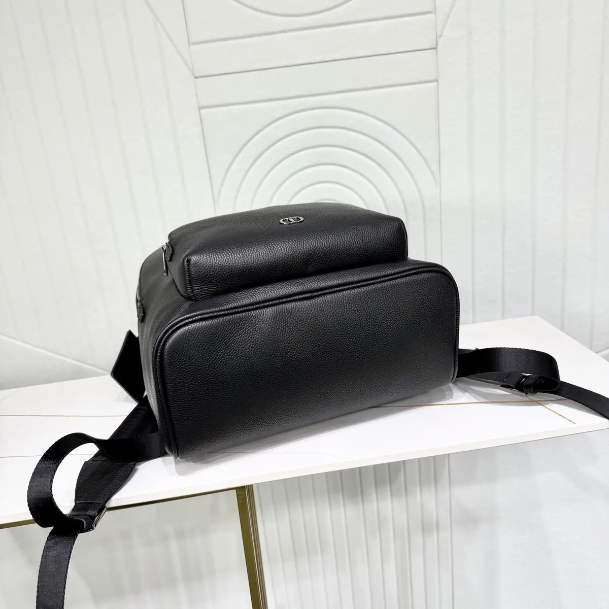 Dior Style Black Leather Backpack Lookbook Reference image 4