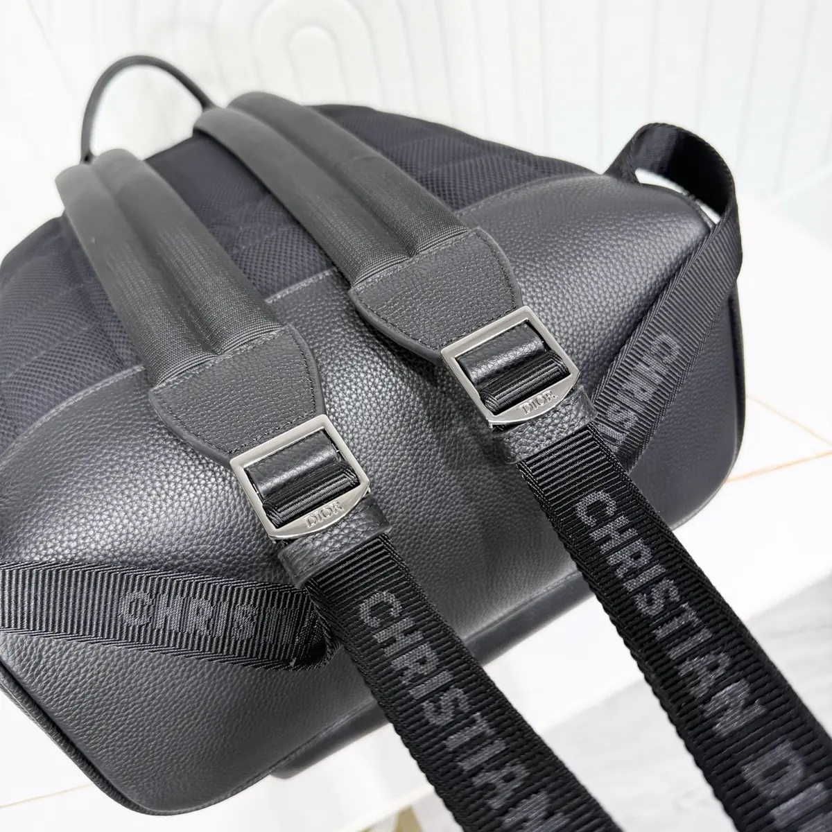 Dior Style Black Leather Backpack Lookbook Reference image 5
