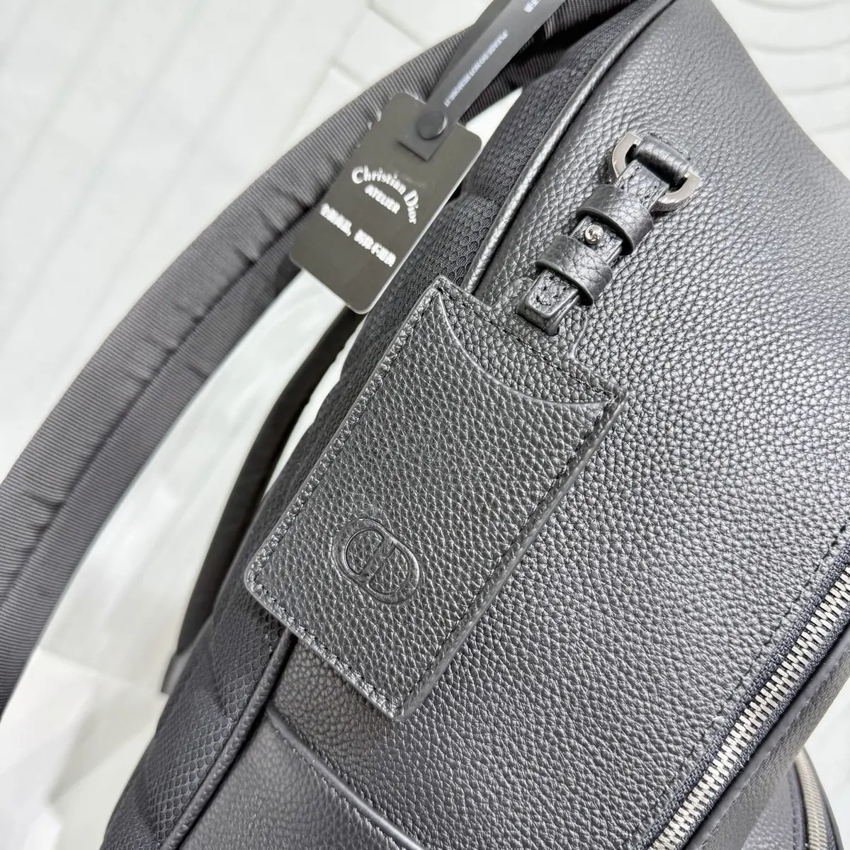 Dior Style Black Leather Backpack Lookbook Reference image 6
