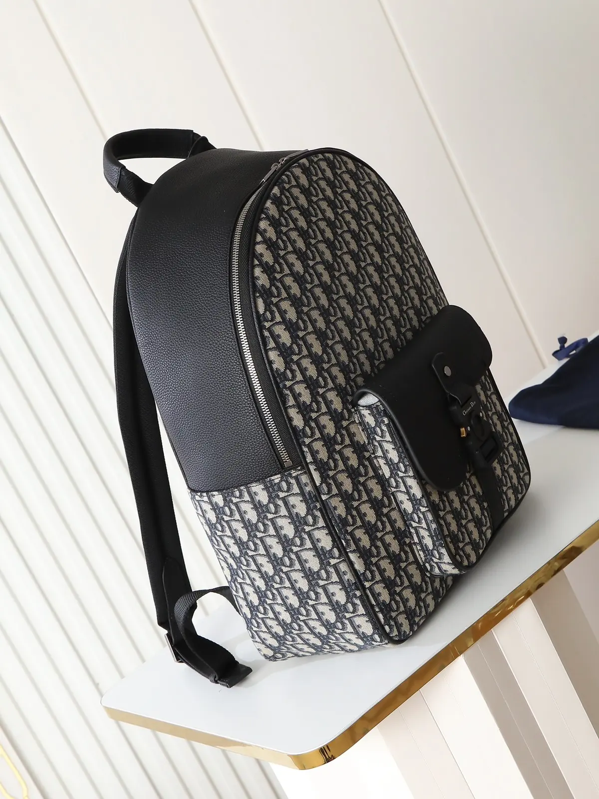 Dior Style Black Leather Backpack Lookbook Reference image 3