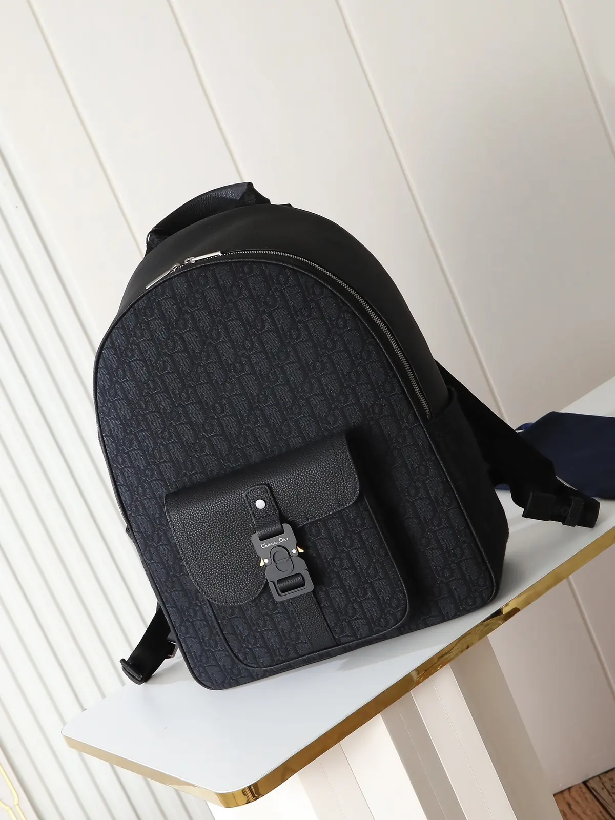 Dior Style Black Leather Backpack Lookbook Reference image 2