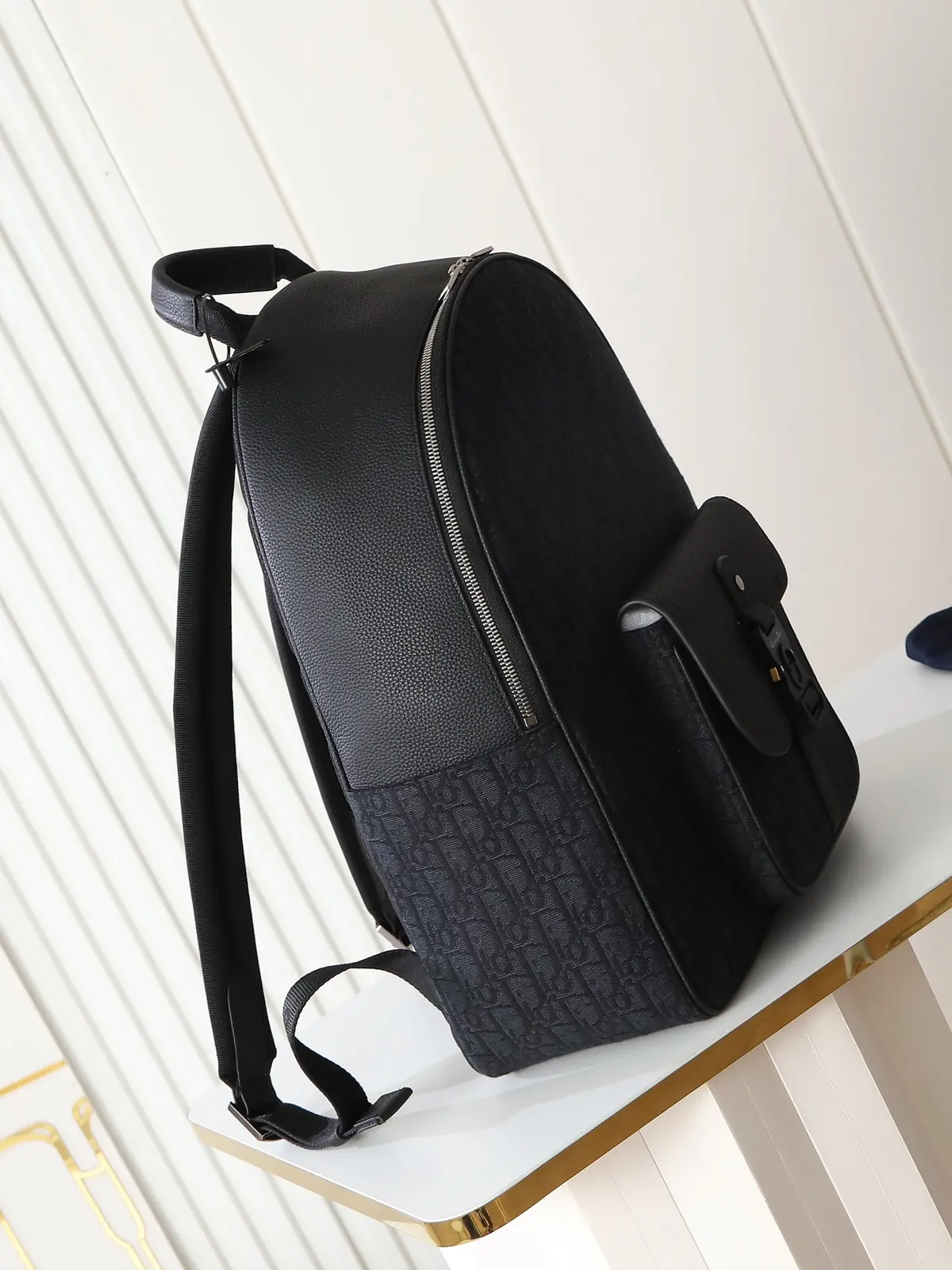 Dior Style Black Leather Backpack Lookbook Reference image 3
