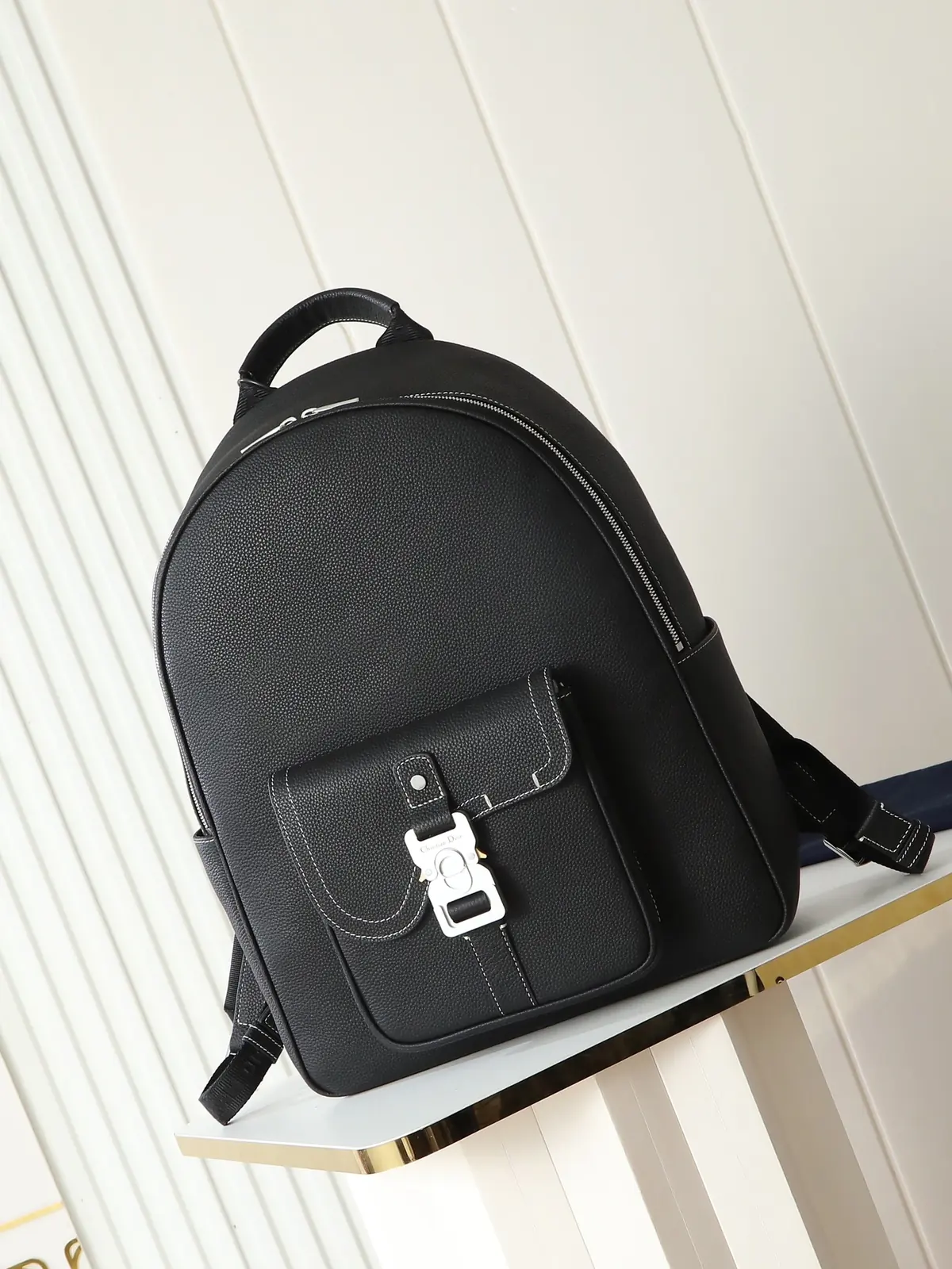 Dior Style Black Leather Backpack Lookbook Reference image 2