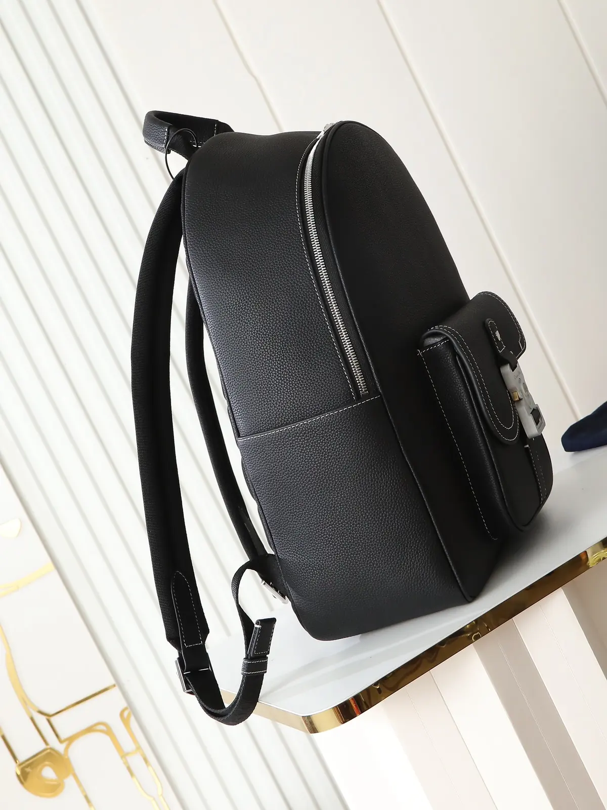 Dior Style Black Leather Backpack Lookbook Reference image 3