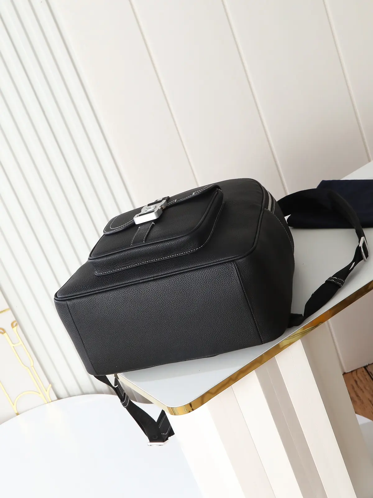Dior Style Black Leather Backpack Lookbook Reference image 4