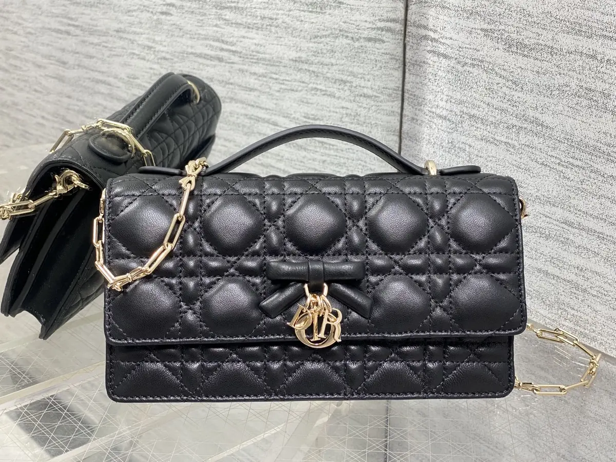 Dior Style Black Leather Chain Bag Lookbook Reference image 1