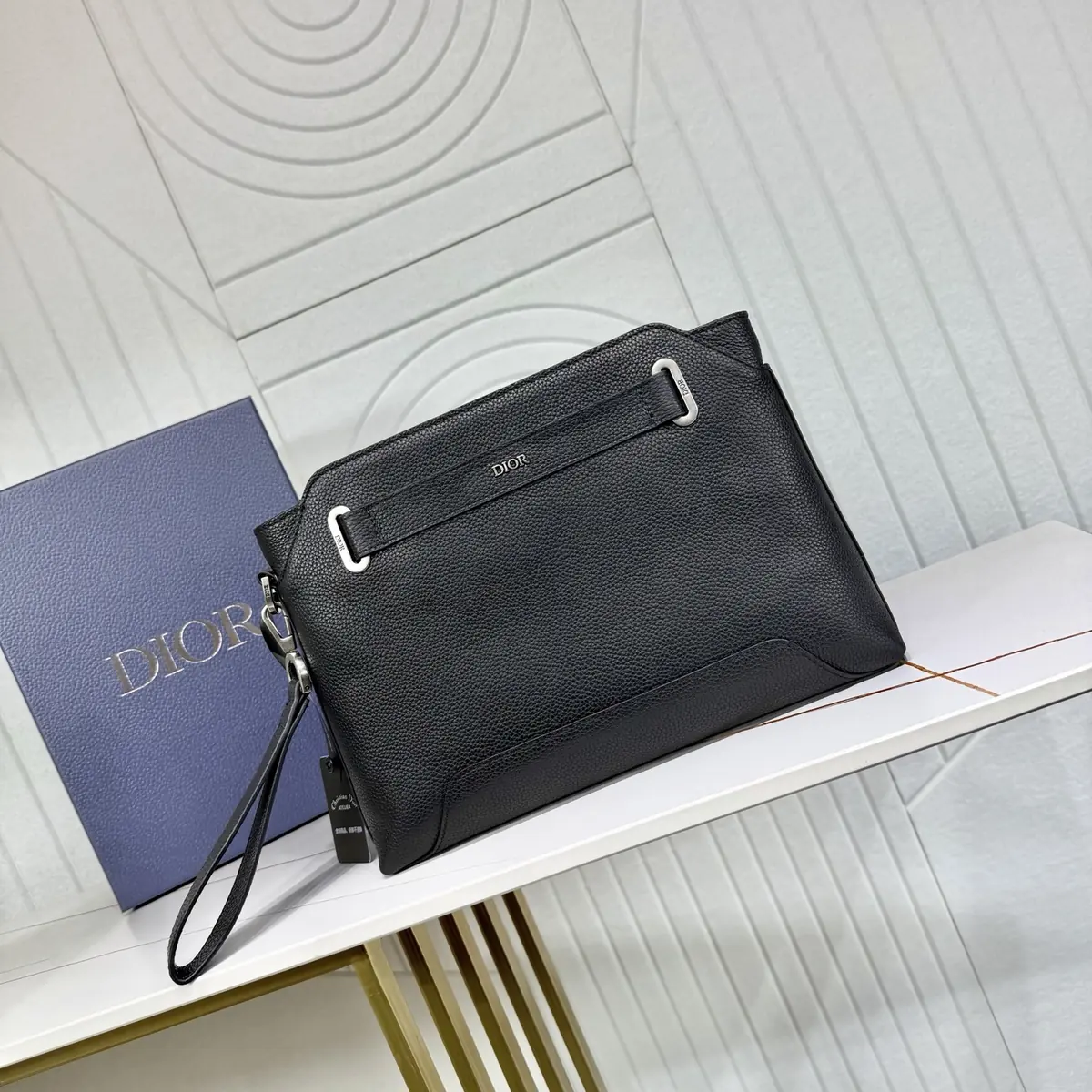 Dior Style Black Leather Clutch Lookbook Reference image 1