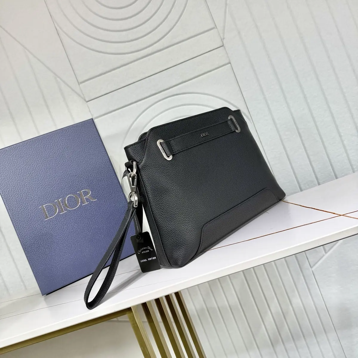 Dior Style Black Leather Clutch Lookbook Reference image 2