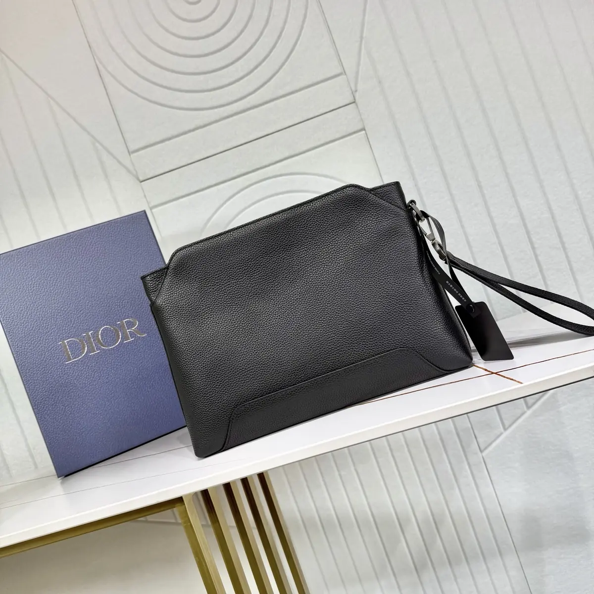 Dior Style Black Leather Clutch Lookbook Reference image 3