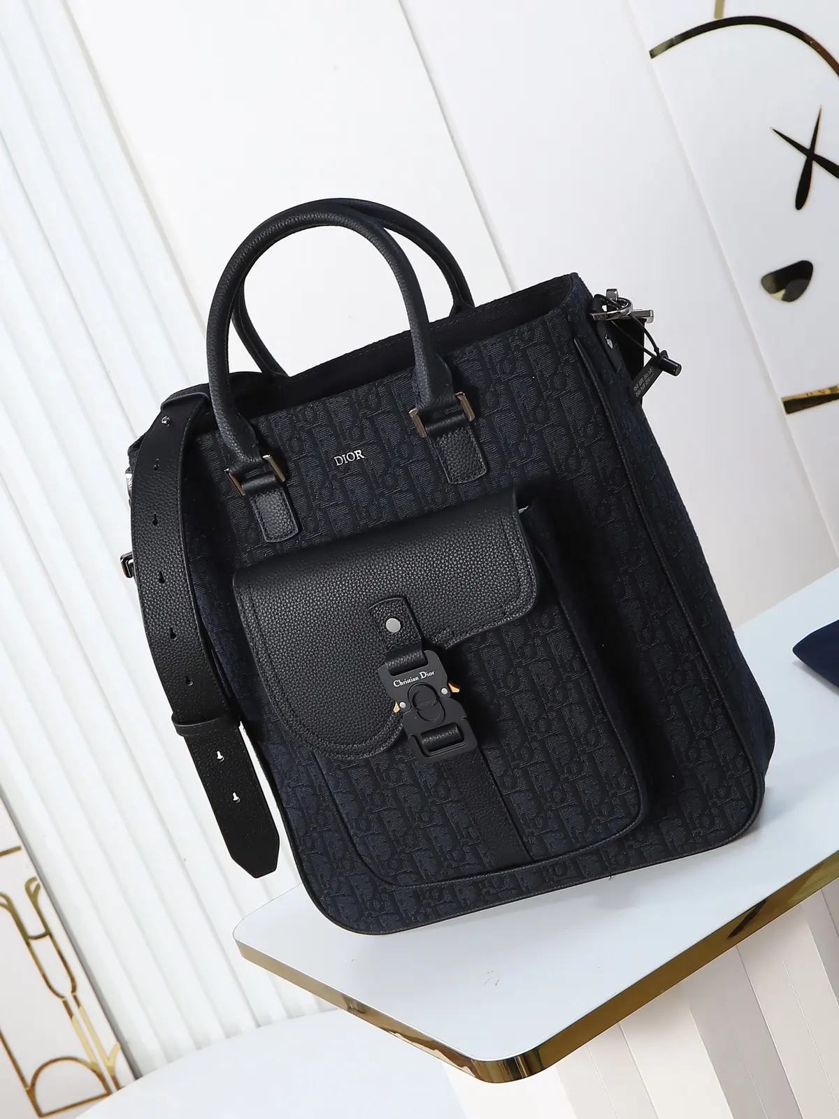 Dior Style Black Leather Top Handle Bag Lookbook Reference image 2