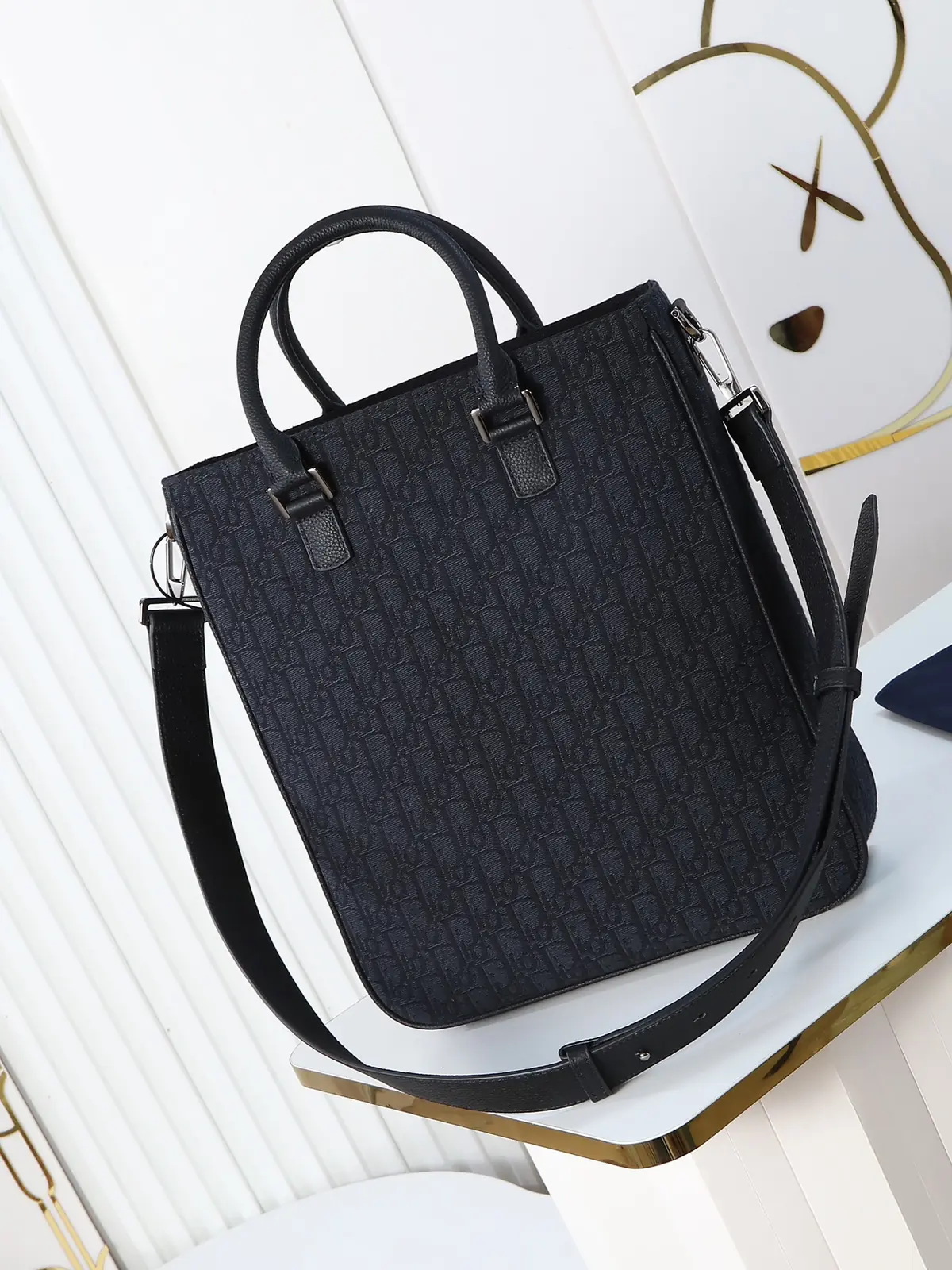 Dior Style Black Leather Top Handle Bag Lookbook Reference image 3