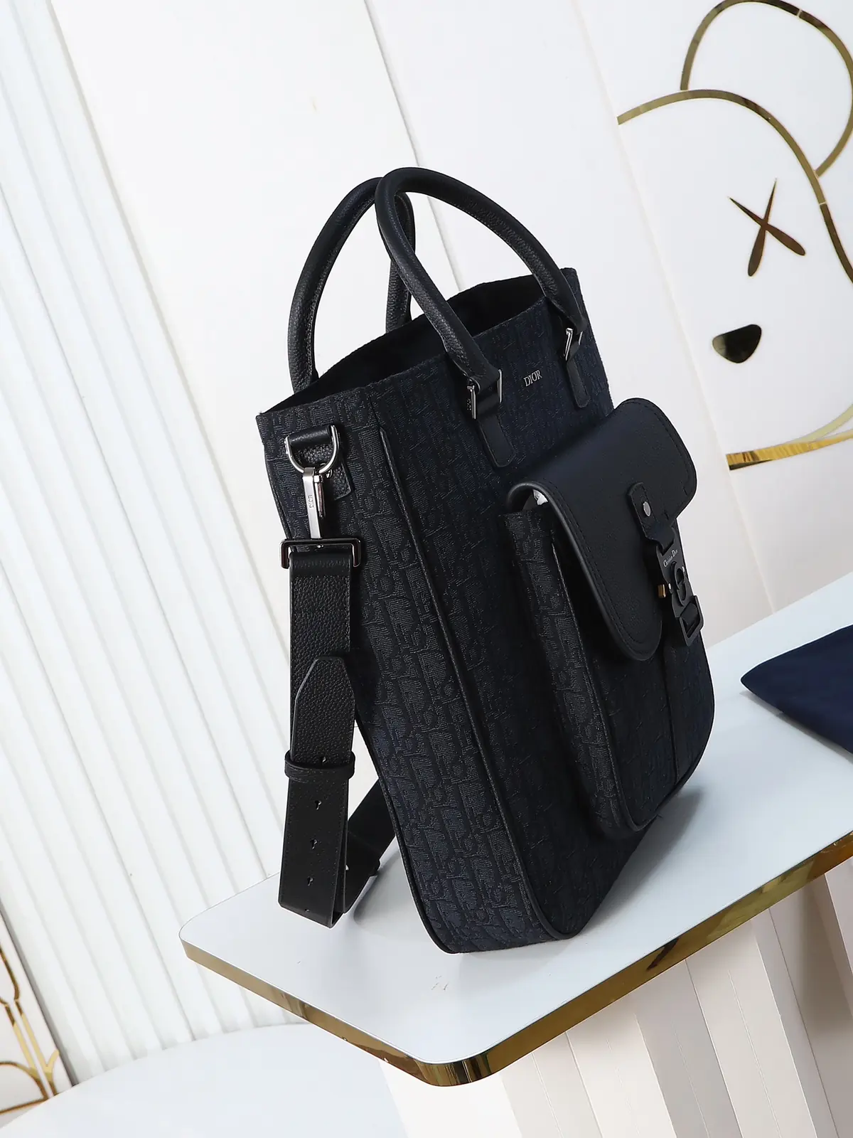 Dior Style Black Leather Top Handle Bag Lookbook Reference image 4