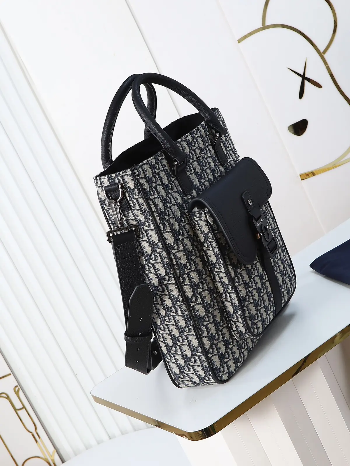 Dior Style Black Leather Top Handle Bag Lookbook Reference image 3