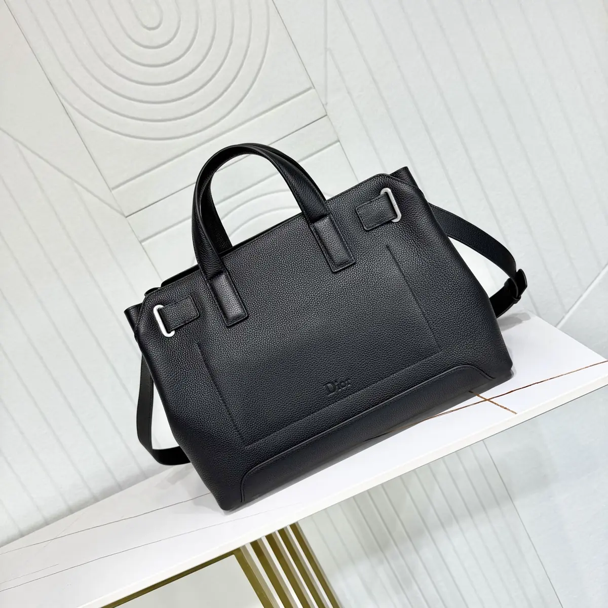 Dior Style Black Leather Top Handle Bag Lookbook Reference image 3