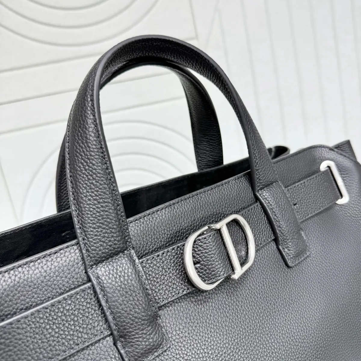 Dior Style Black Leather Top Handle Bag Lookbook Reference image 6