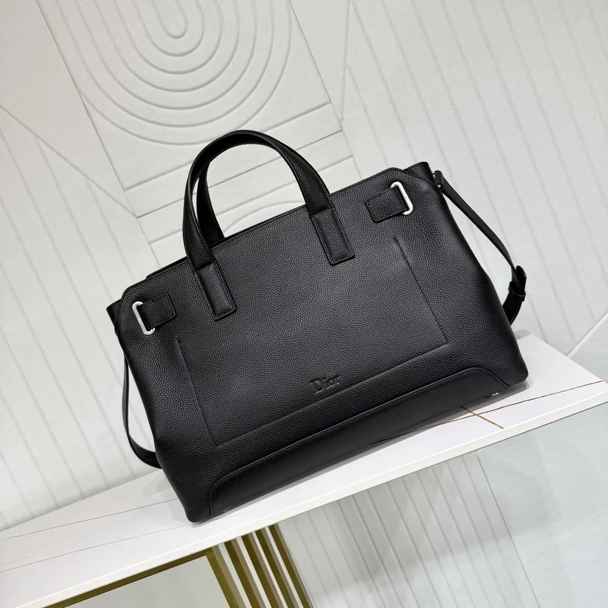 Dior Style Black Leather Top Handle Bag Lookbook Reference image 3