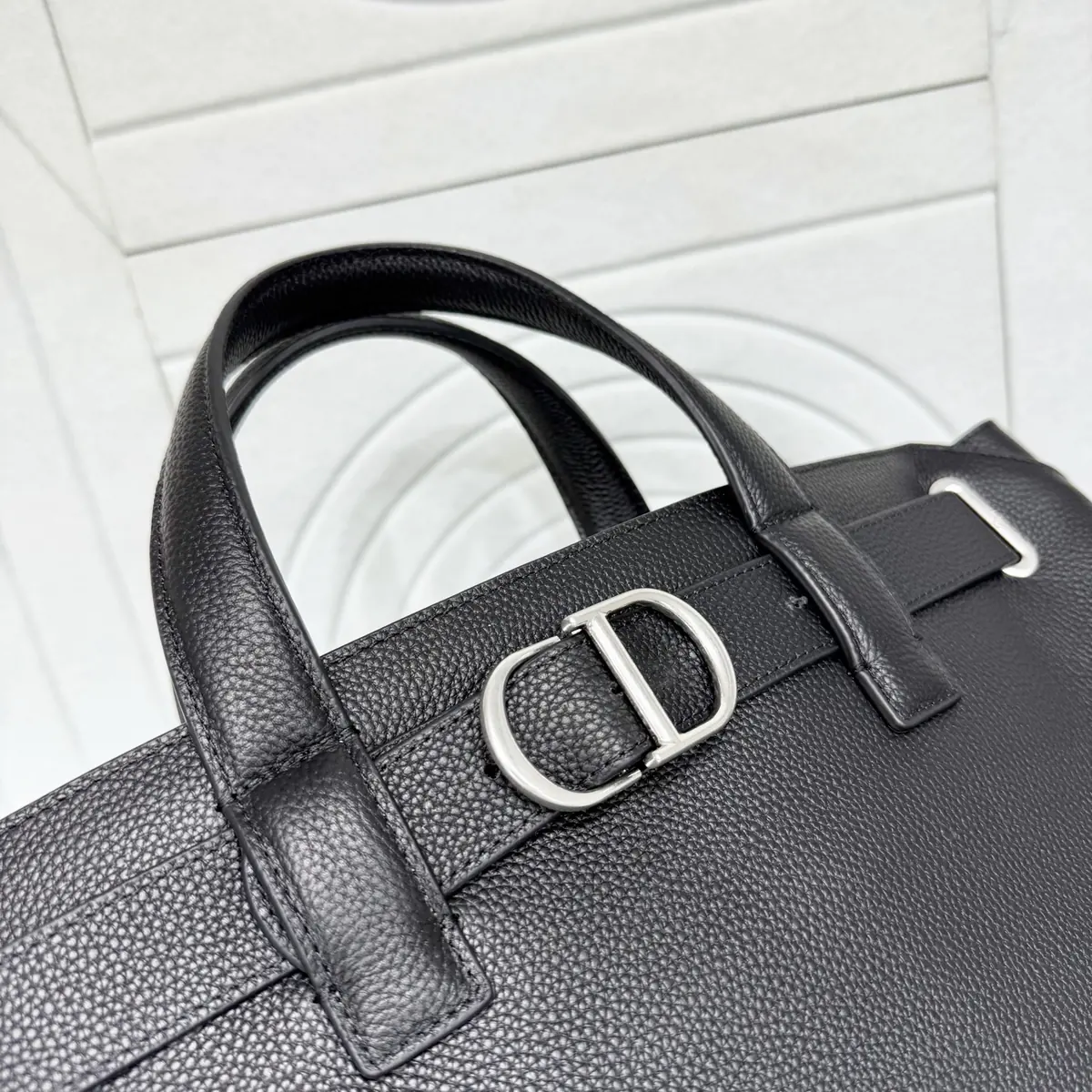 Dior Style Black Leather Top Handle Bag Lookbook Reference image 5