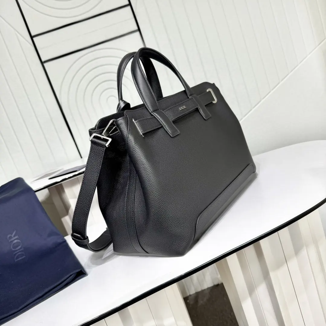 Dior Style Black Leather Top Handle Bag Lookbook Reference image 2