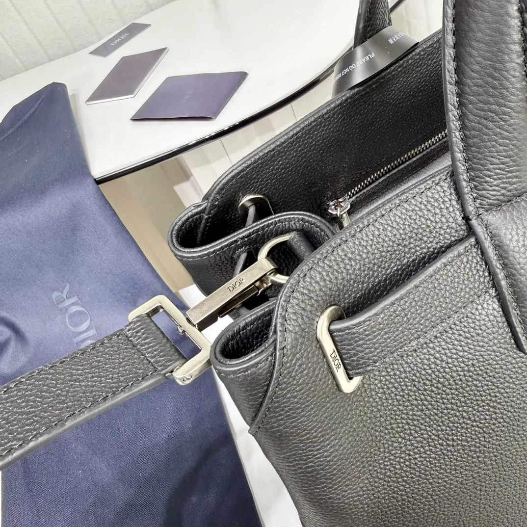 Dior Style Black Leather Top Handle Bag Lookbook Reference image 5