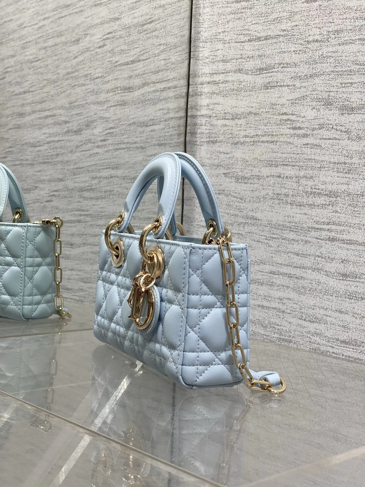 Dior Style Blue Leather Bag style reference detail image 6 from source 787498