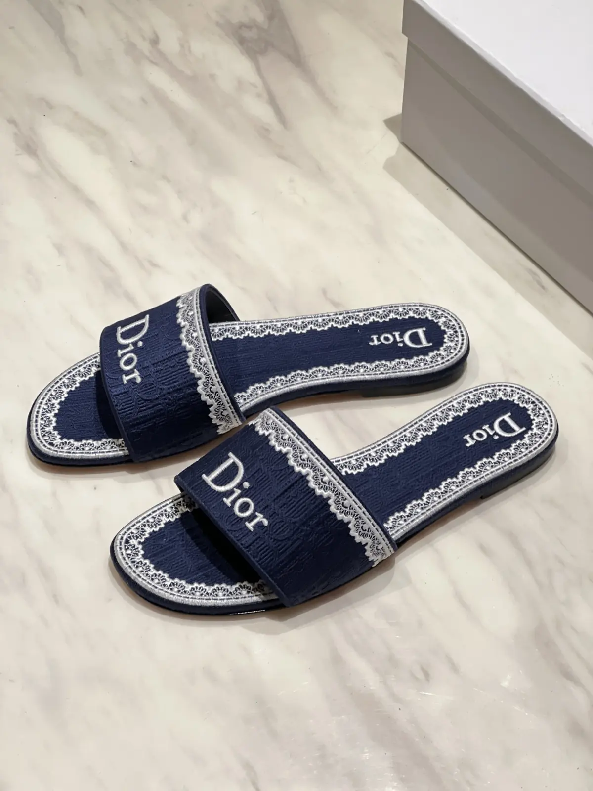 Dior Style Blue Leather Women's Shoes Lookbook Reference image 4