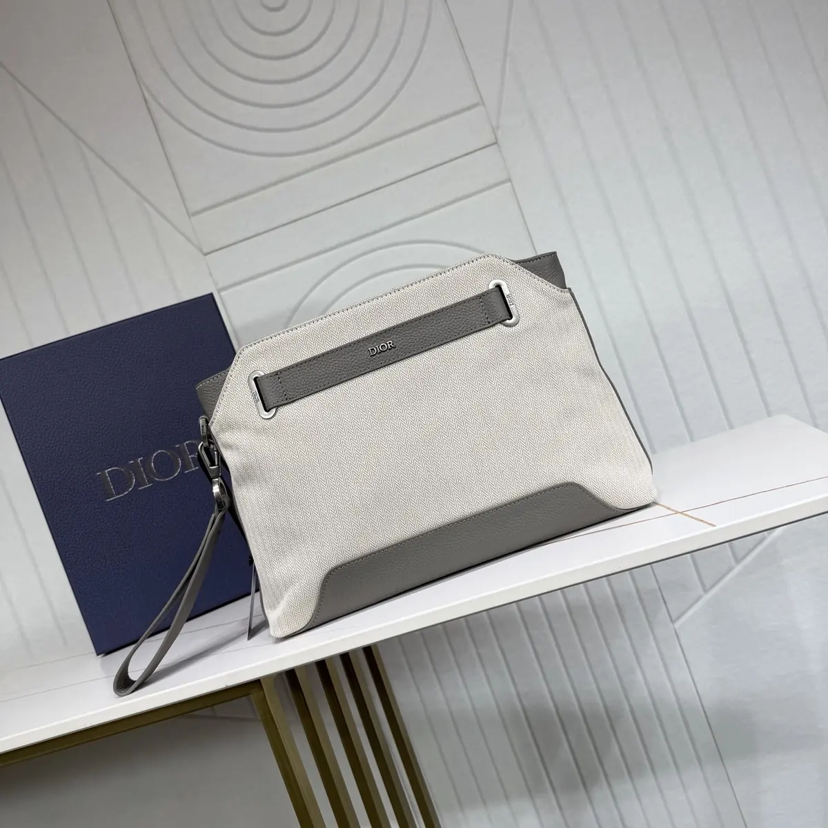 Dior Style Grey Leather Clutch Lookbook Reference image 1