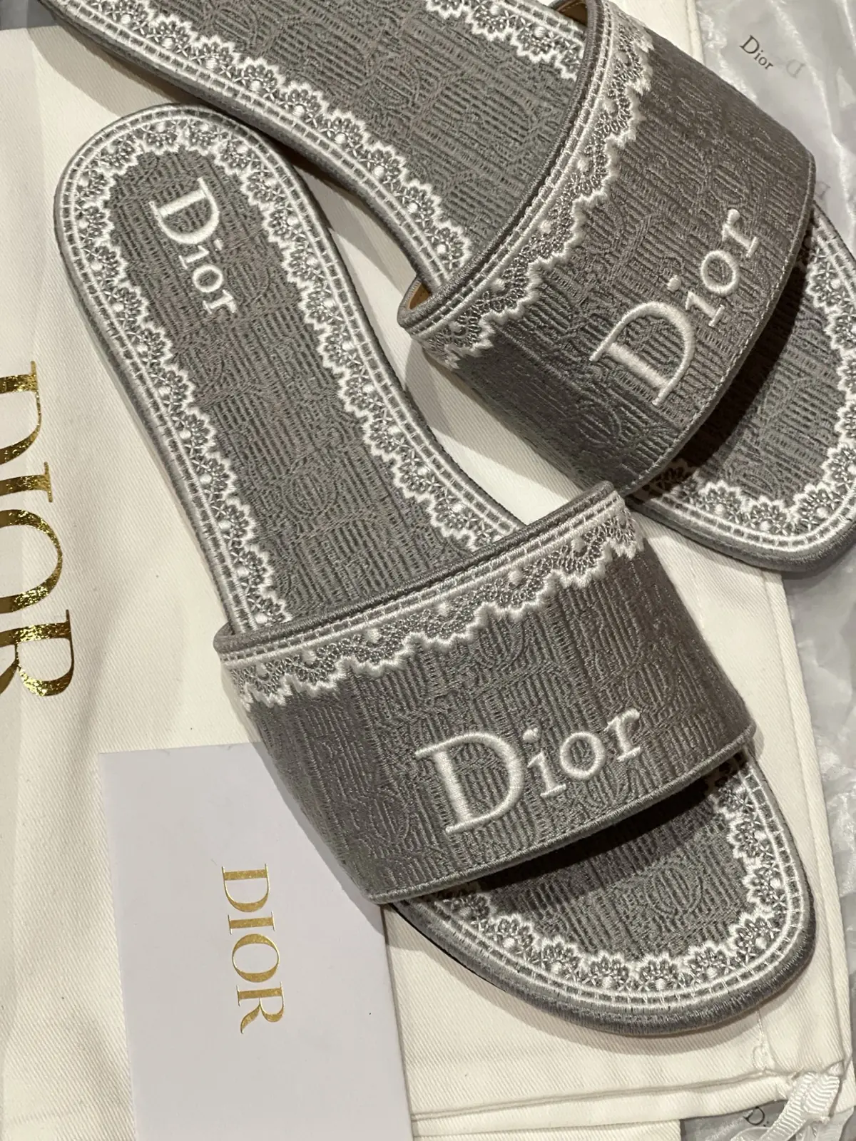 Dior Style Grey Leather Women's Shoes Lookbook Reference image 3