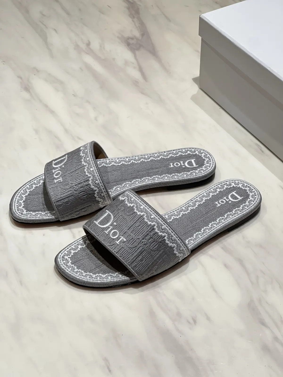 Dior Style Grey Leather Women's Shoes Lookbook Reference image 4