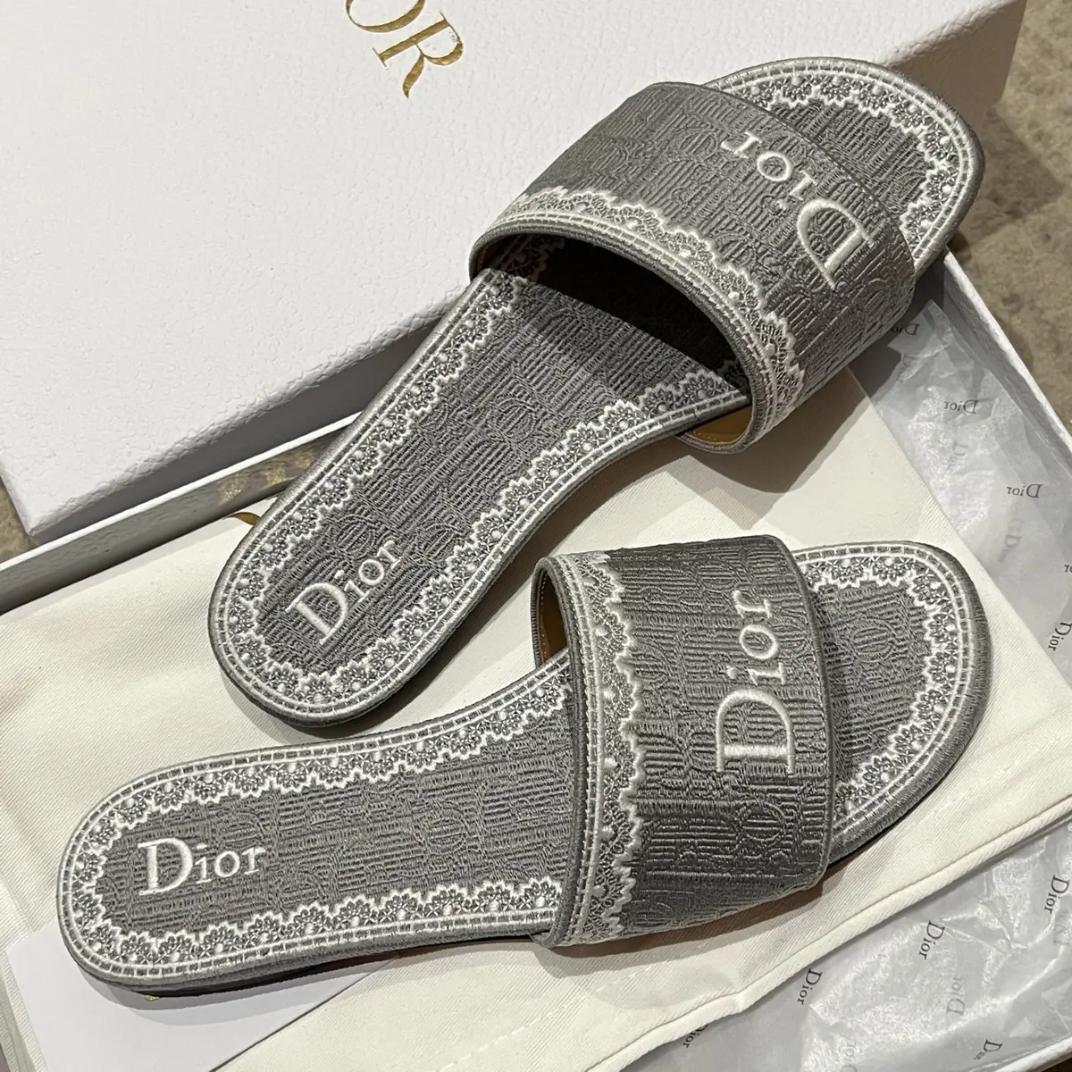 Dior Style Grey Leather Women's Shoes Lookbook Reference image 5