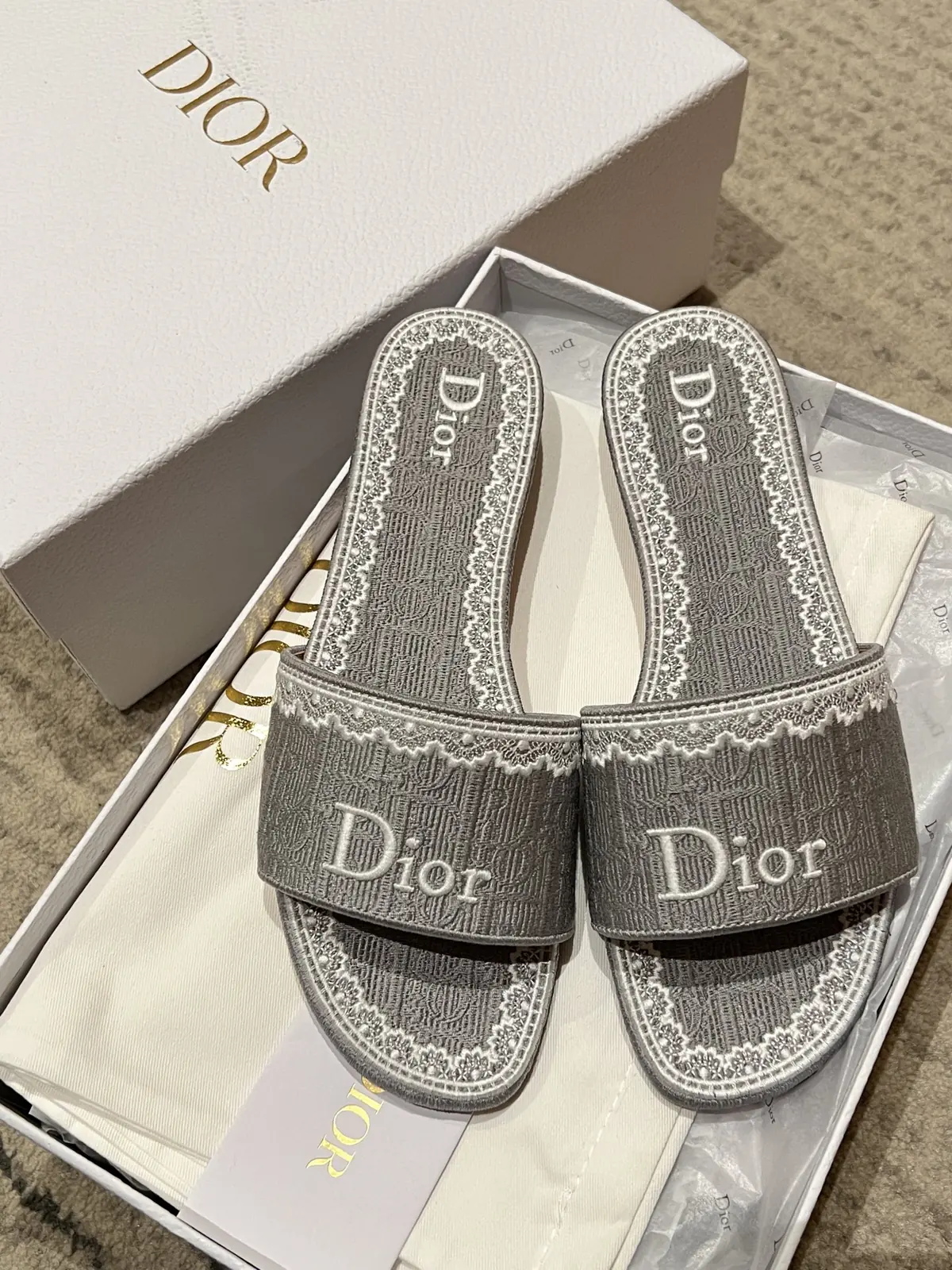 Dior Style Grey Leather Women's Shoes Lookbook Reference image 6