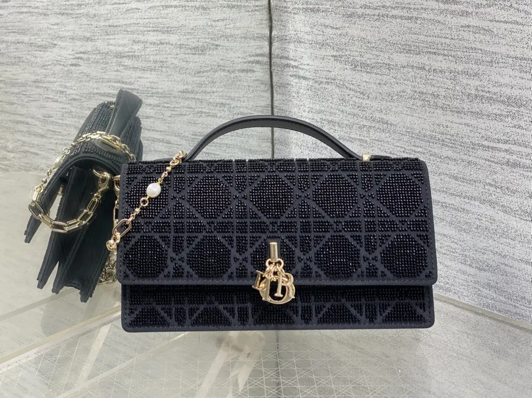 Dior Style Red Leather Card Holder Lookbook Reference image 2