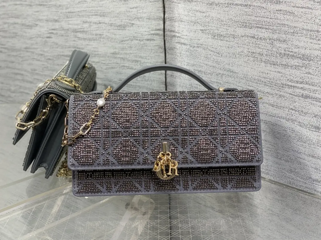Dior Style Red Leather Card Holder Lookbook Reference image 2