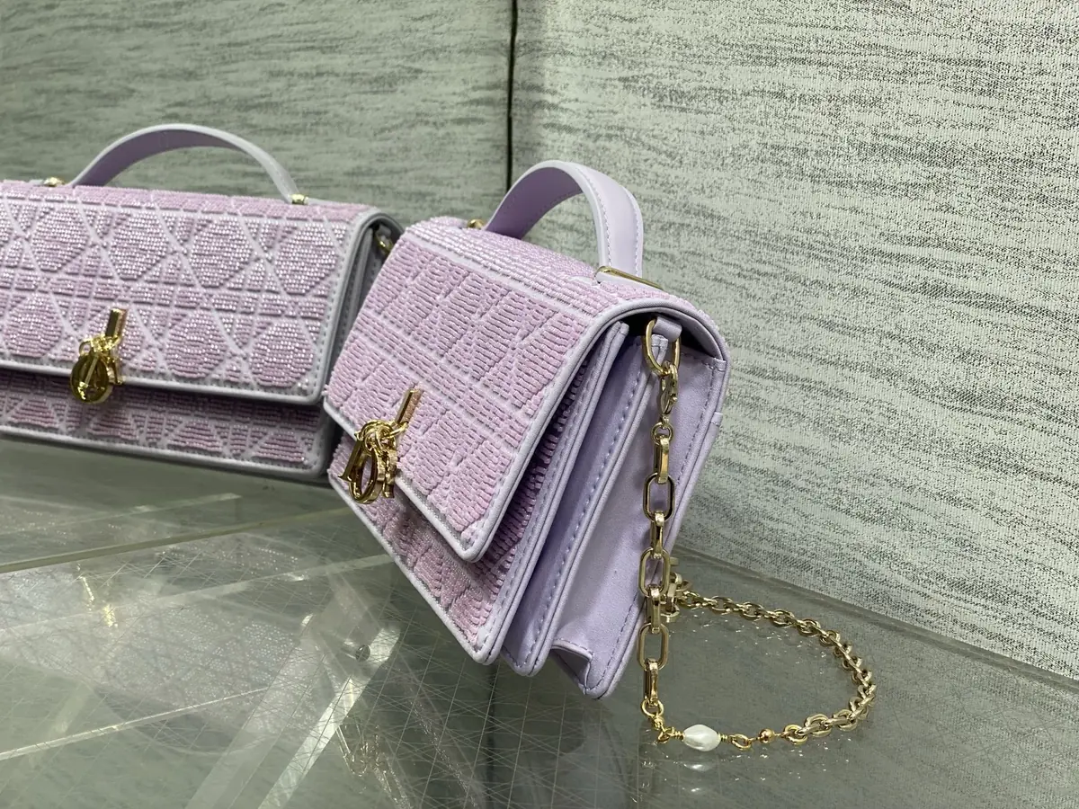 Dior Style Red Leather Card Holder Lookbook Reference image 6