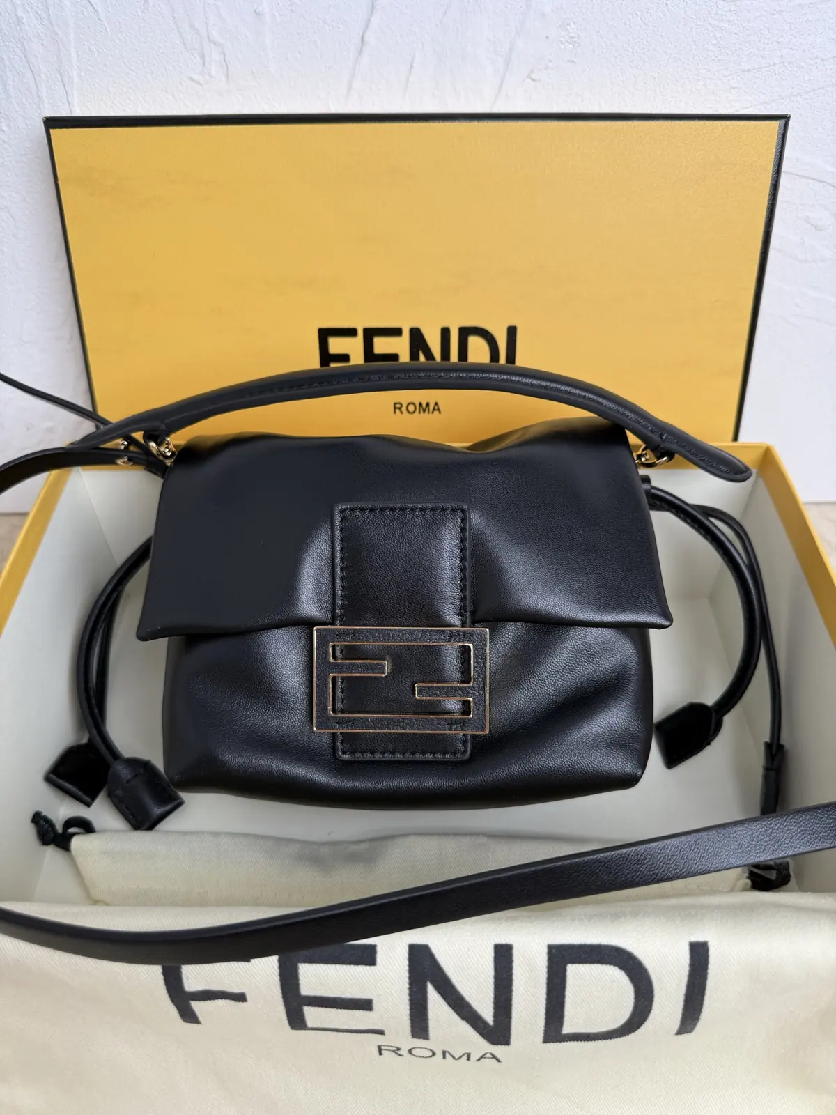 Fendi Style Black Leather Bag Lookbook Reference image 1