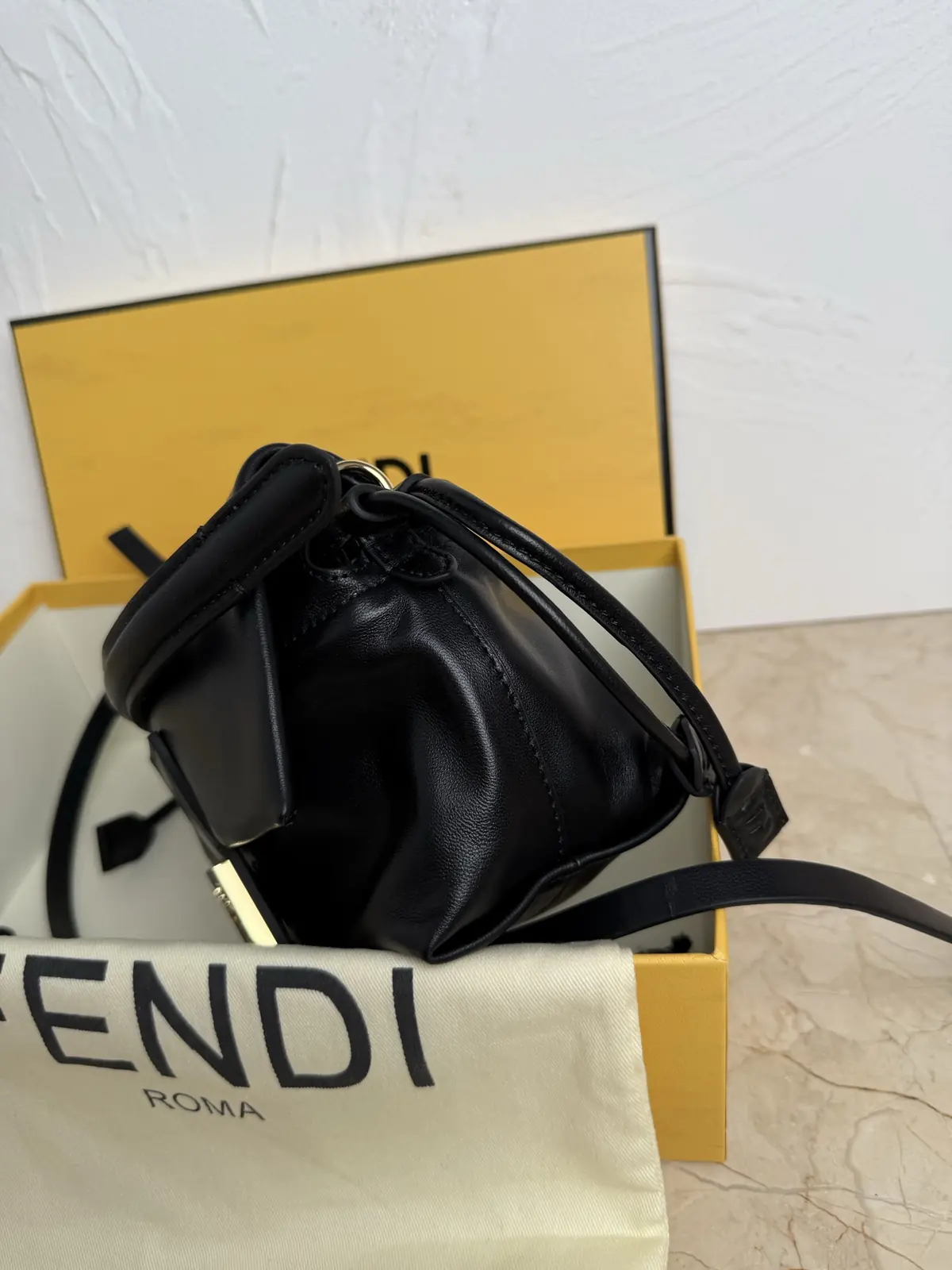 Fendi Style Black Leather Bag Lookbook Reference image 3
