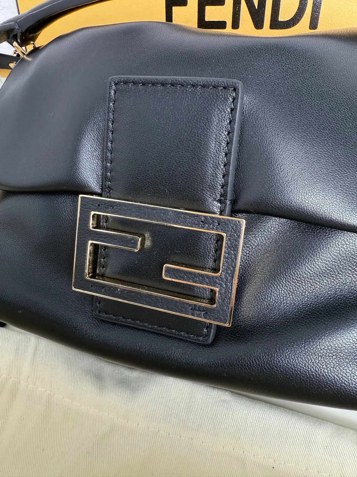 Fendi Style Black Leather Bag Lookbook Reference image 4