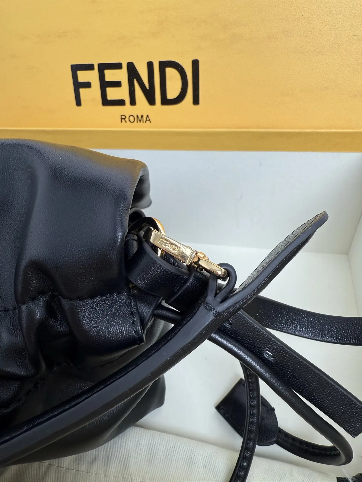 Fendi Style Black Leather Bag Lookbook Reference image 5